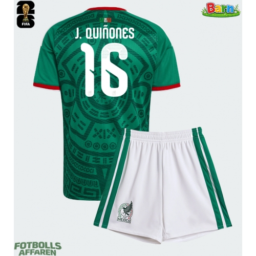 Mexiko Julian Quinones #16 Hemmaställ Barn VM 2026 Kortärmad (+ Korta byxor)
